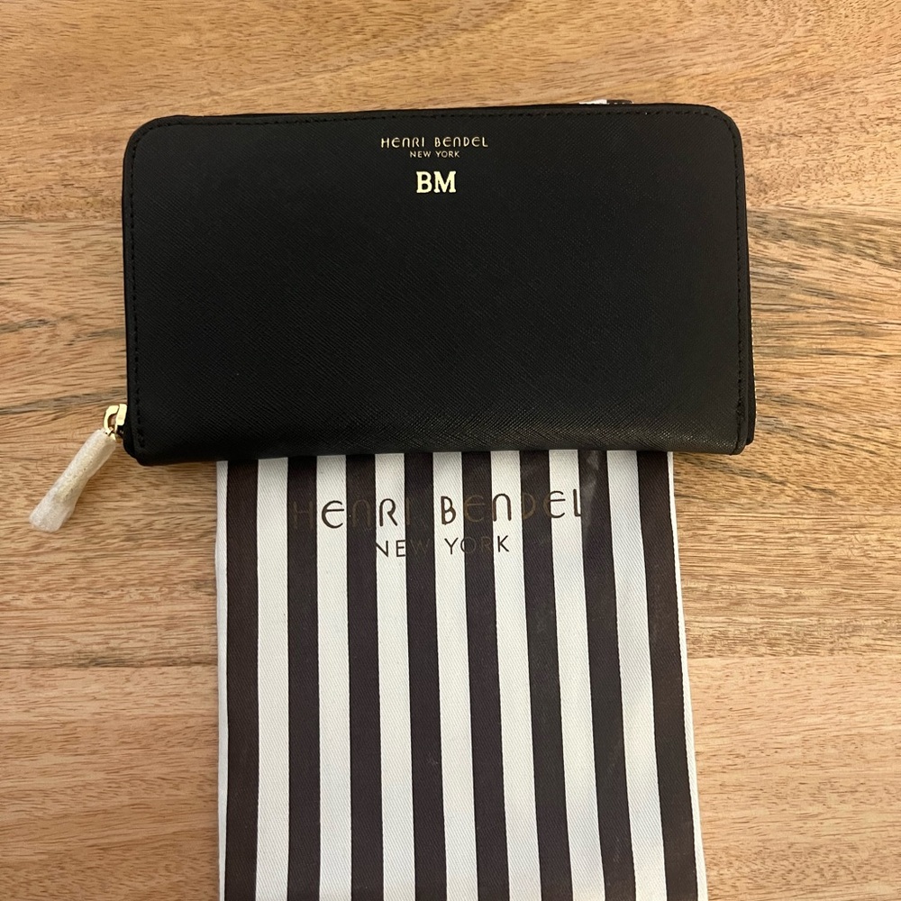 BRAND NEW! Henri Bendel monogrammed black wallet. Tags aren’t attached; but new!
